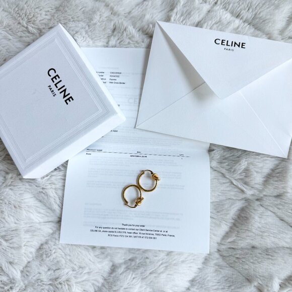Celine Gold Knot Earrings - Picture 8 of 9